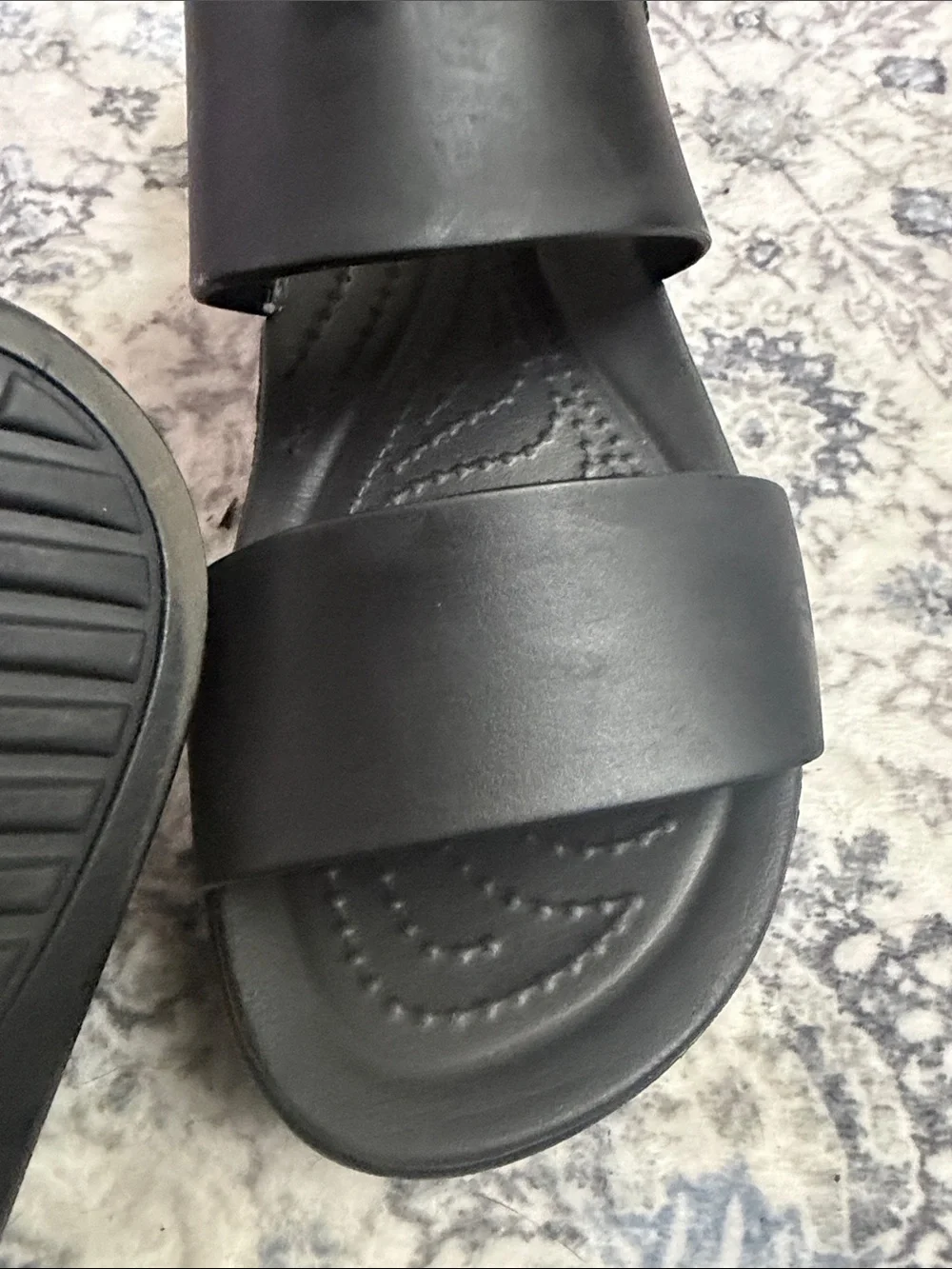 CROCS Women's Black Platform Strap Slingback Sandal